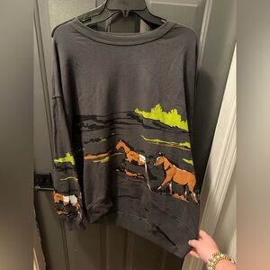 Daydreamer x Free People Running Horses Crewneck